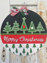 Load image into Gallery viewer, Merry Christmas Trees Door Hanger