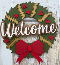 Load image into Gallery viewer, Christmas Wreath, Welcome Door Hanger, Christmas Decor