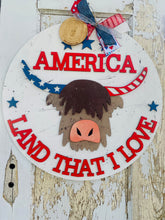 Load image into Gallery viewer, Patriotic Cow Door Hanger