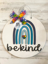 Load image into Gallery viewer, Autism Rainbow Be Kind Door Hanger