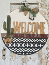 Load image into Gallery viewer, Welcome Cactus Boho Door Hanger