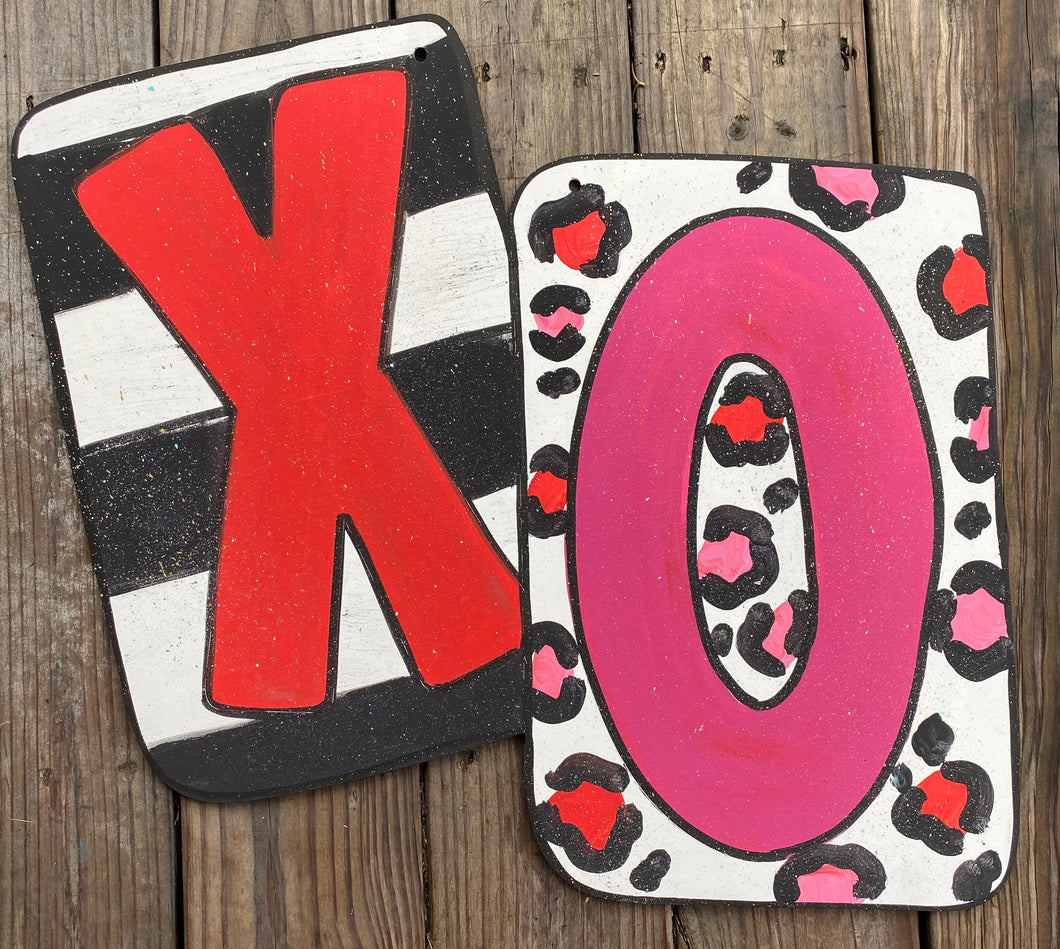 XO Splatter Leopard Door Hanger