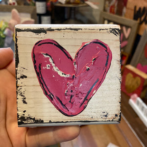 Pink Heart, white block