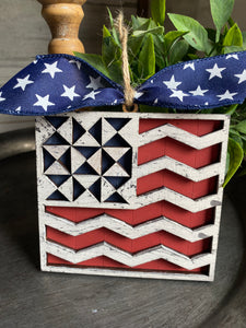 Flag Quilt Block Ornament