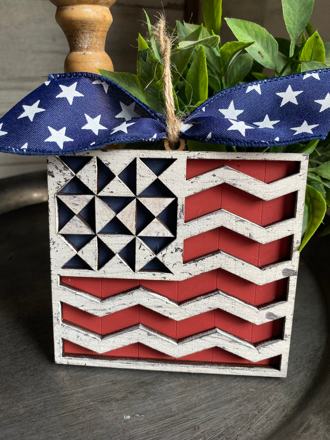 Flag Quilt Block Ornament
