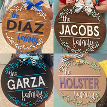 Load image into Gallery viewer, Personalized Family Name Door Hanger
