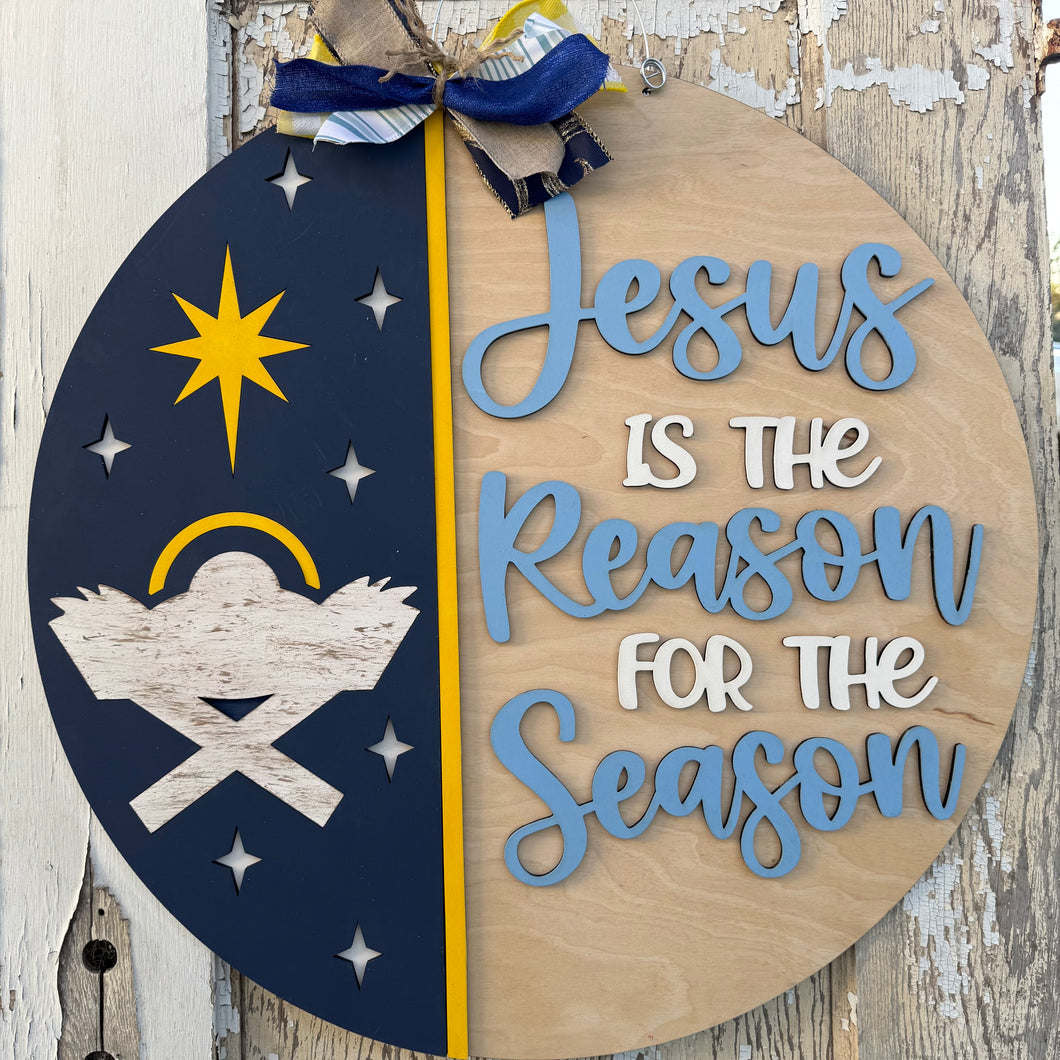 Jesus is the Reason for the Season Door Hanger, Christmas Sign, Wood Sign, Christmas Decor