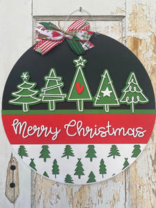 Merry Christmas Trees Door Hanger