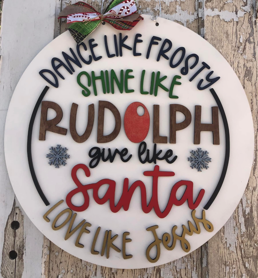 Christmas Love Like Jesus Door Hanger