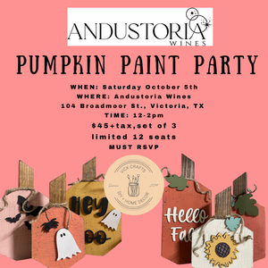 Andustoria Wines Pumpkin Paint Party OCT 5th 12-2pm