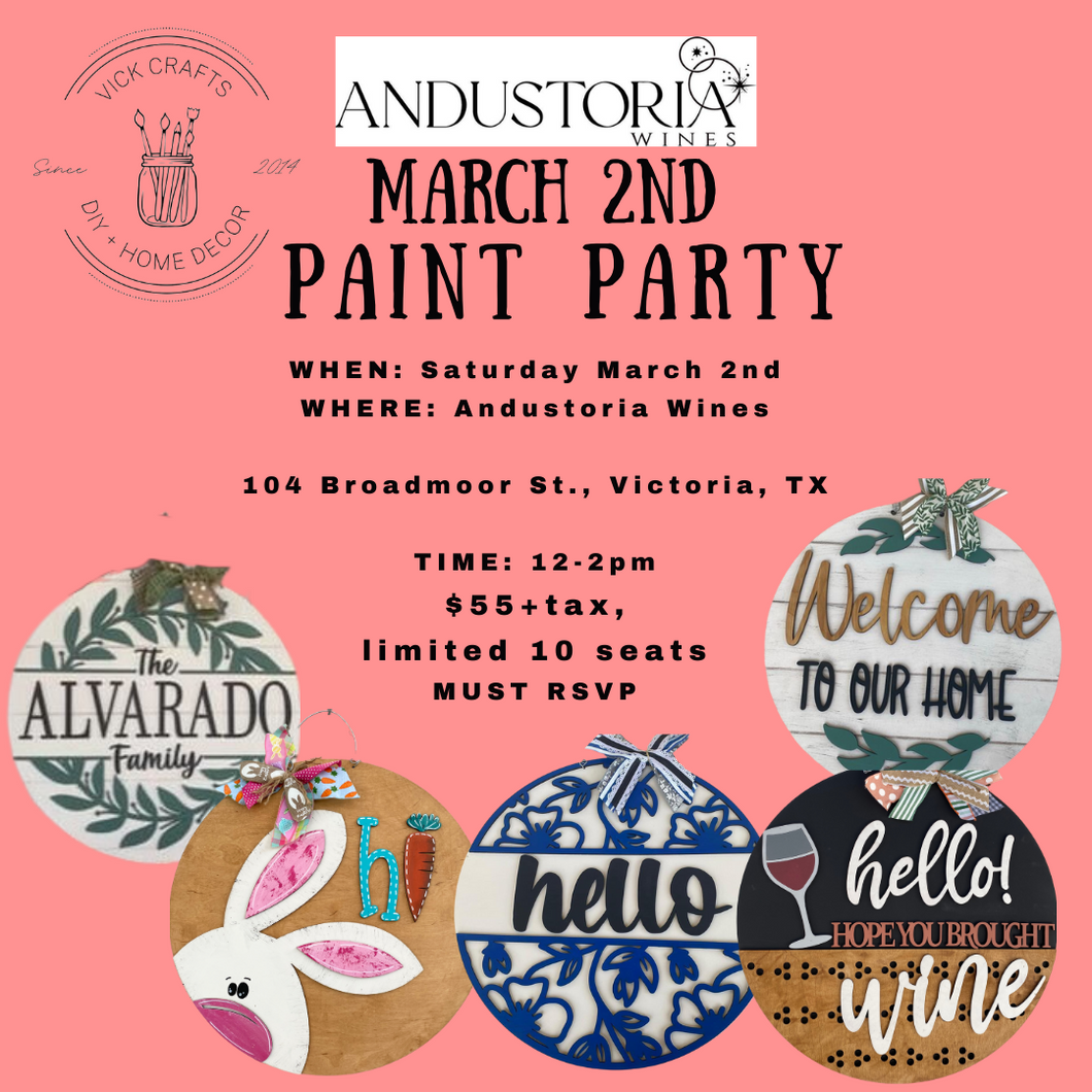 Andustoria Wines March 2nd 12-2pm