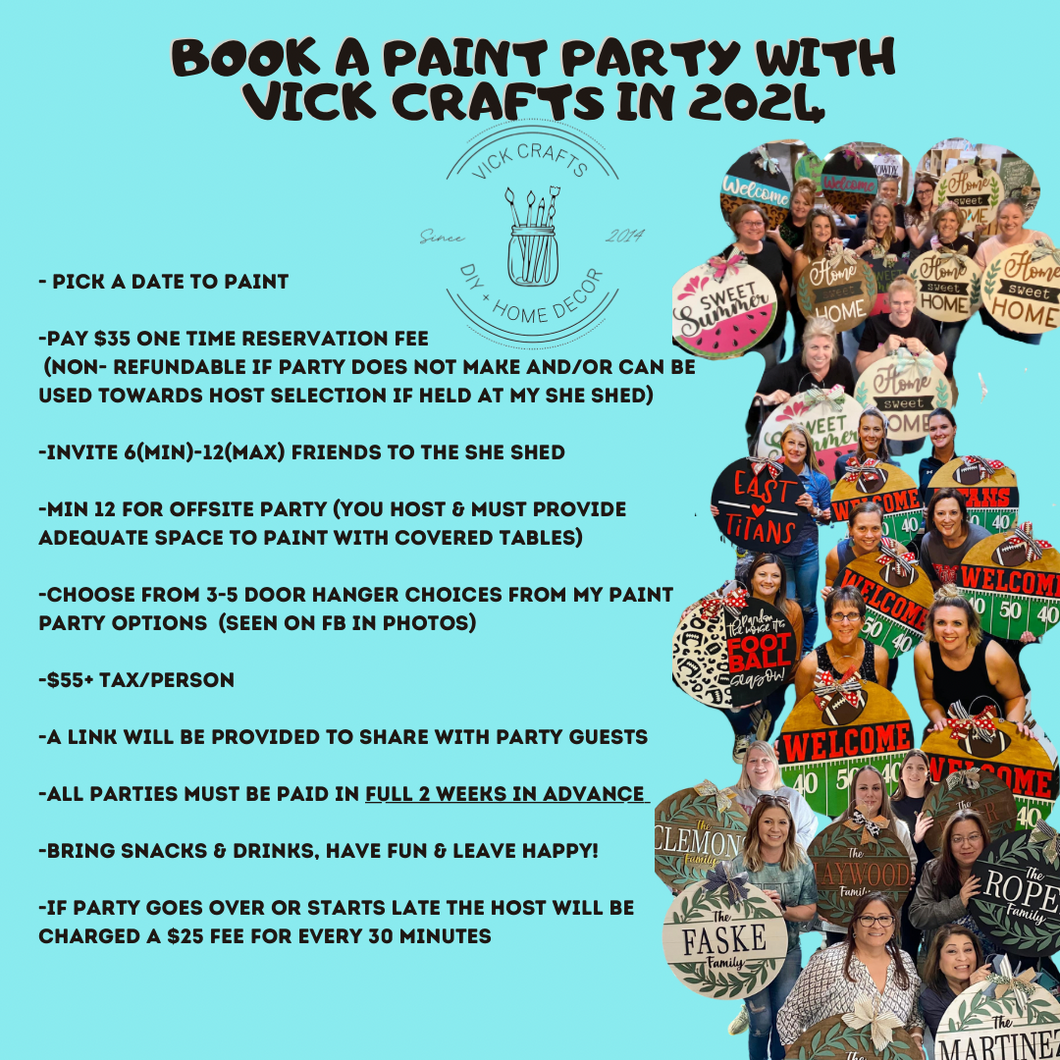Paint Party Reservation Fee