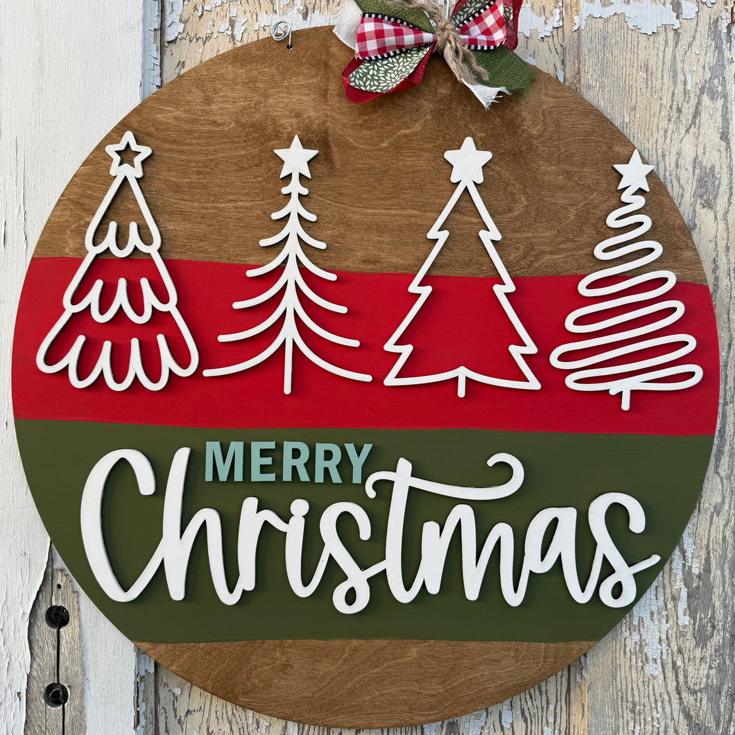 Tree Merry Christmas Door Hanger, Christmas Decor, Merry Christmas, Wood Sign