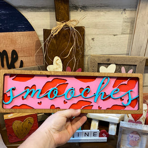 Smooches Stacked Framed Sign