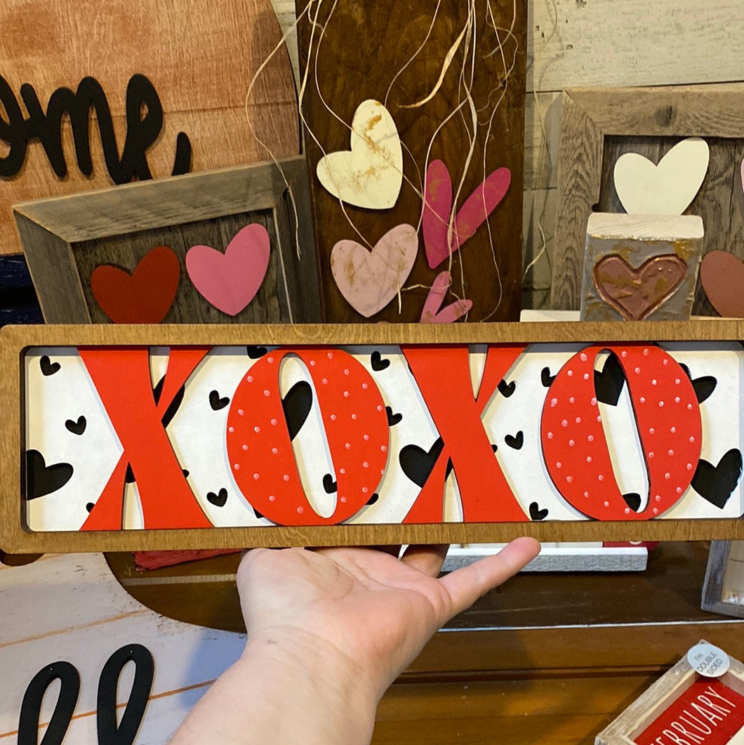XOXO Stacked Framed Sign