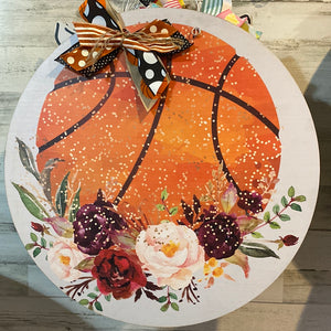 Basketball Floral Door Hanger