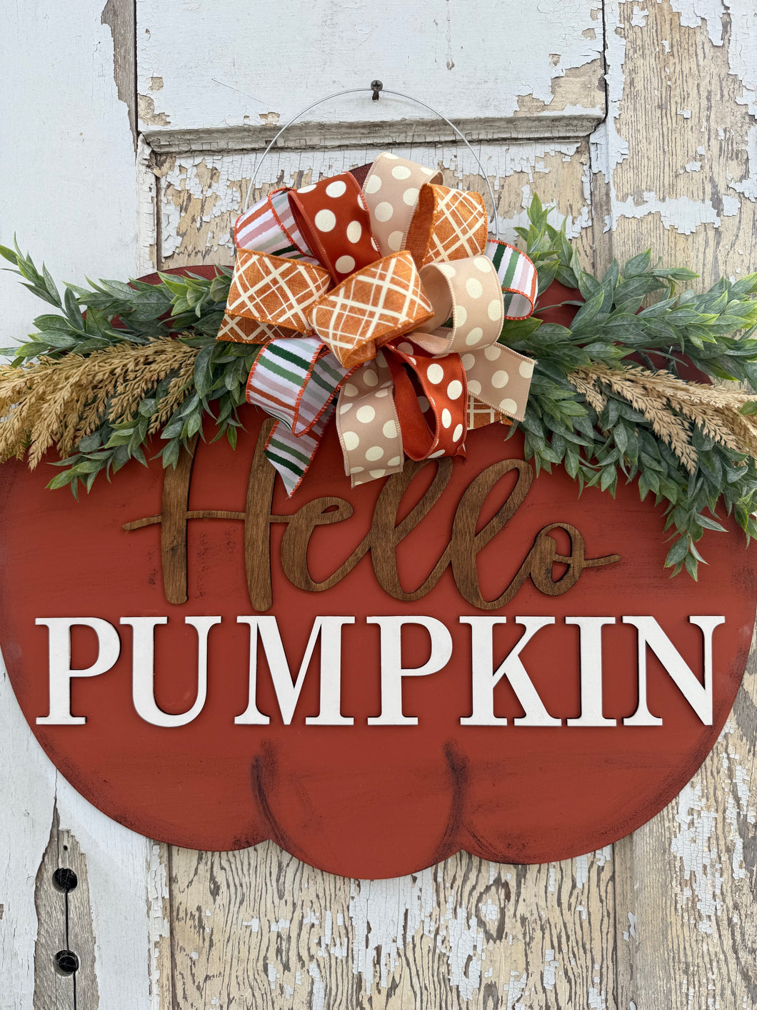 Hello Pumpkin Fall Door Hanger