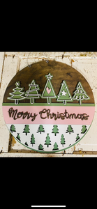 Merry Christmas Trees Door Hanger