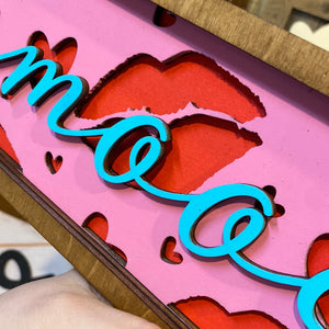 Smooches Stacked Framed Sign