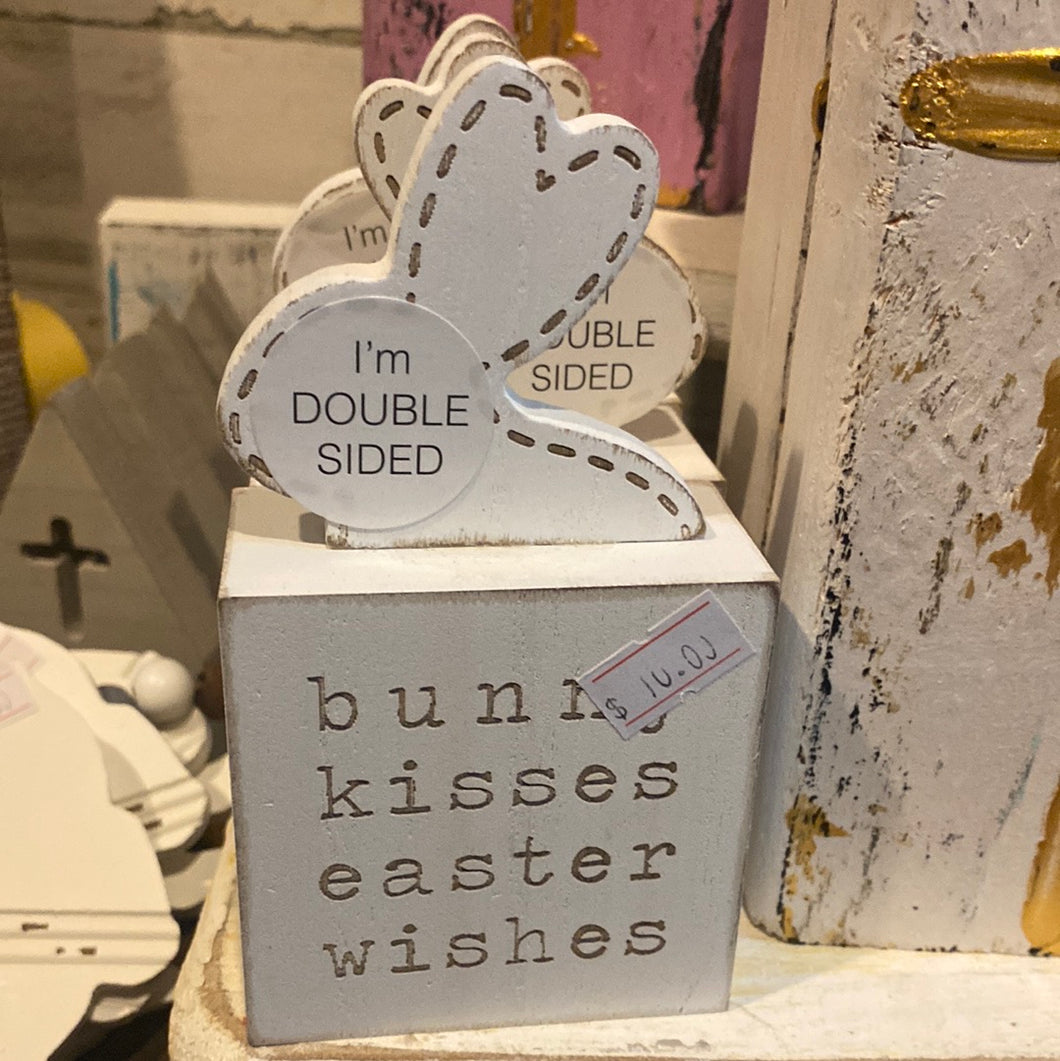 Bunny Kisses Easter Wishes Double Sided