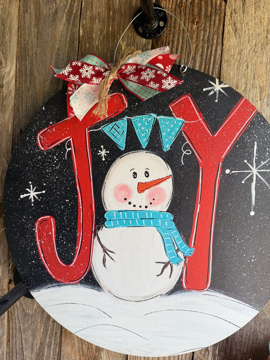 JOY Snowman Door Hanger, Christmas Decor, Snowman Sign, Christmas Print