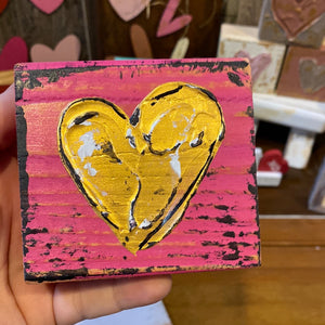 Gold Heart, Pink Block