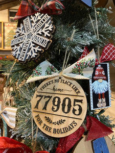 Home For the Holidays Ornament, Custom Zip Code