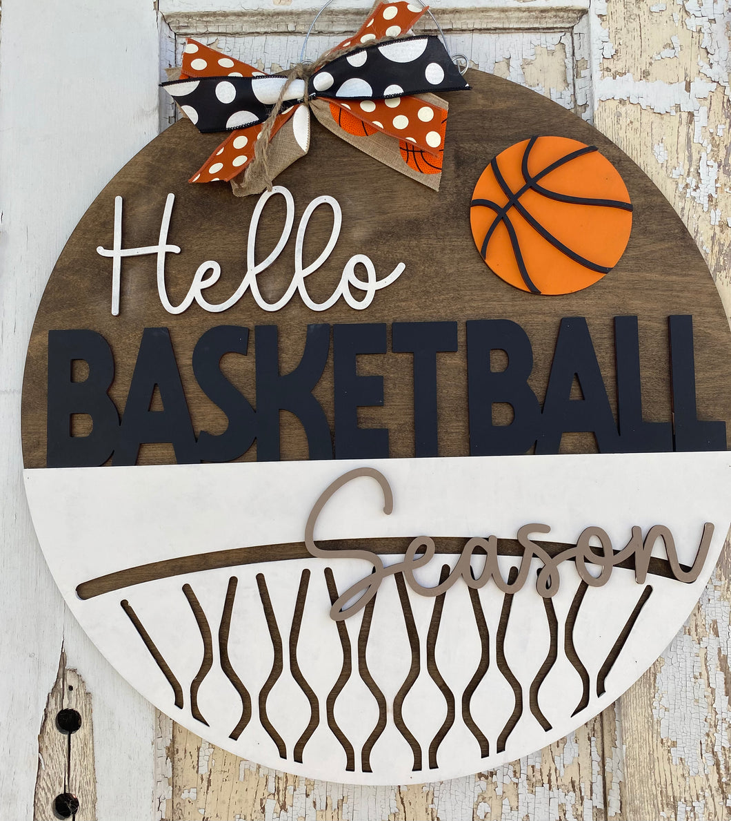 Hello Basketball Season Door Hanger