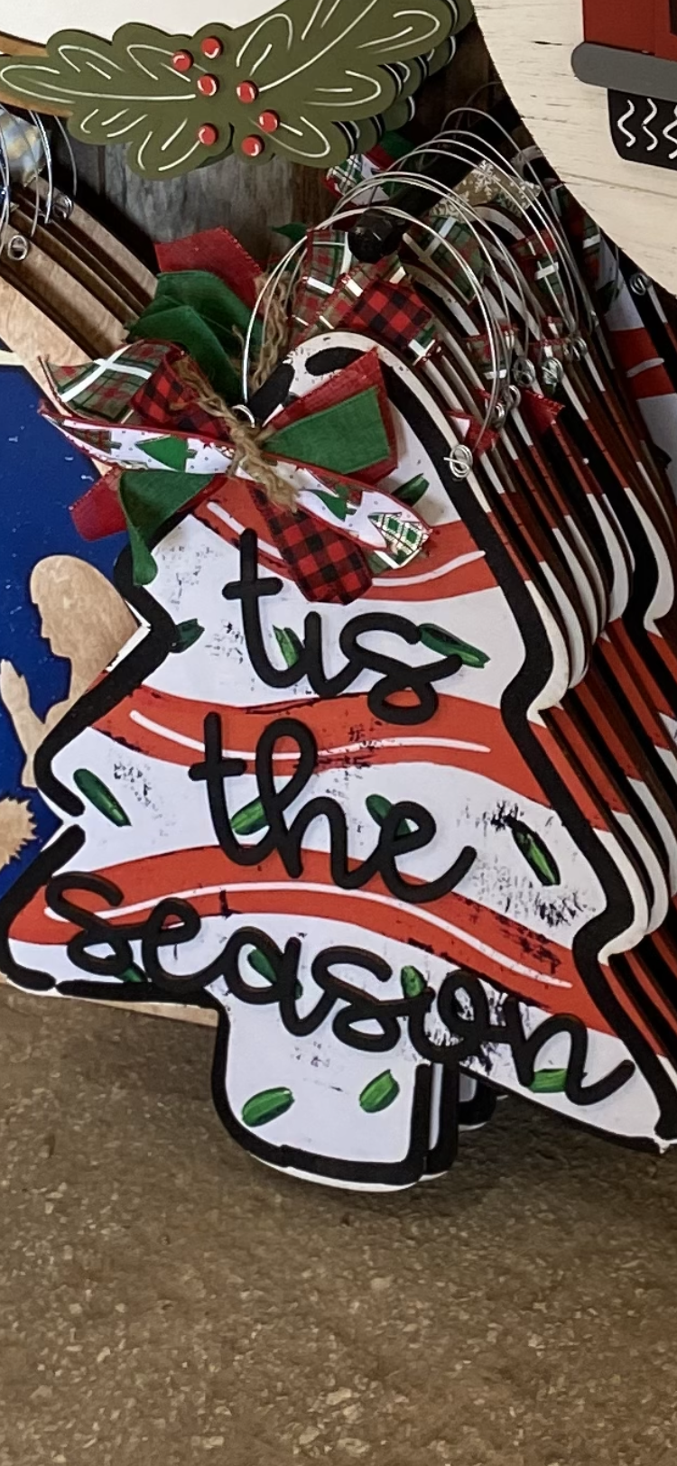 Tis the Season Tree Door Hanger, Christmas decor, Door Decor