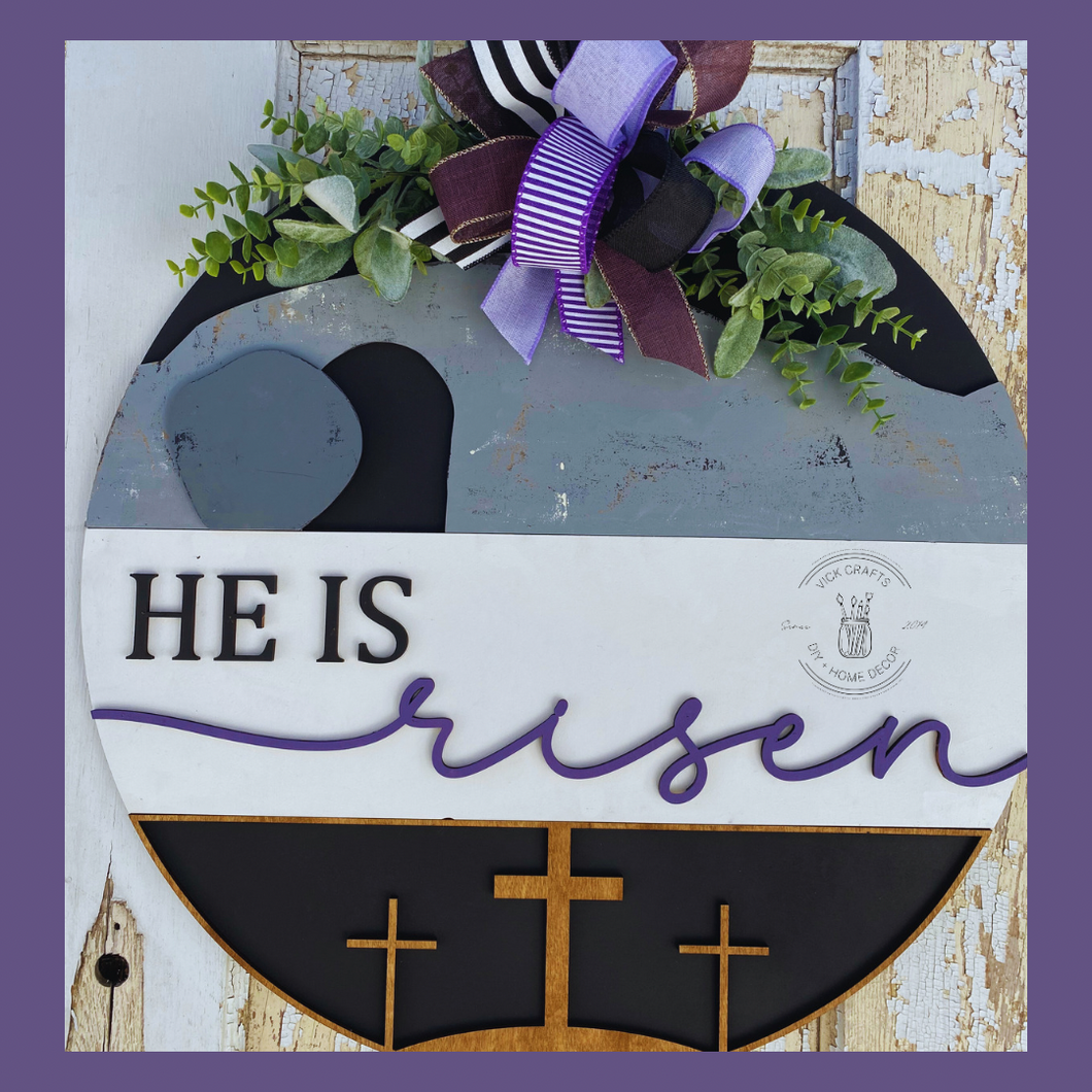 He is Risen Cross Door Hanger