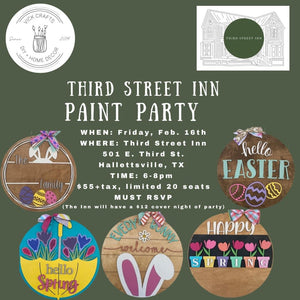 Third Street Inn Paint Party 2/16 6-8pm