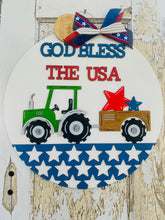 Load image into Gallery viewer, Tractor God Bless the USA Door Hanger

