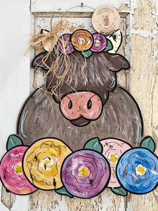 "Maggie Moo Flowers" Door Hanger