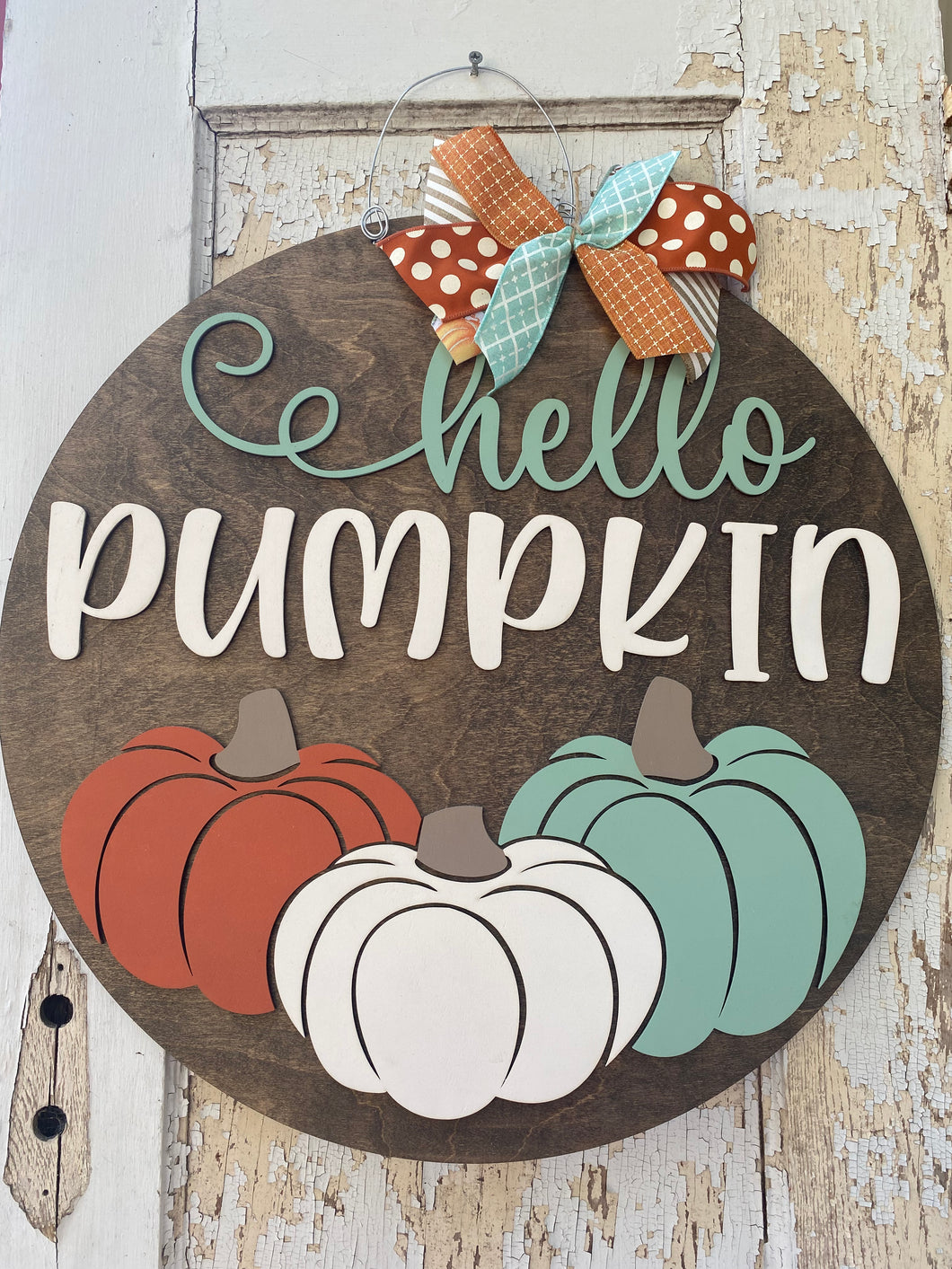 Hello Pumpkin Trio Door Hanger