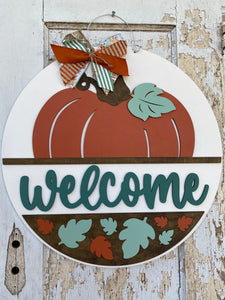 Welcome Pumpkin Door Hanger
