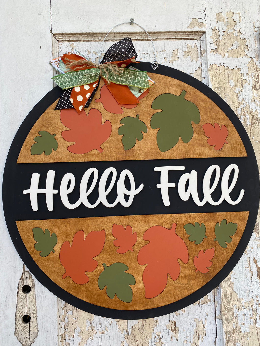 Hello Fall Leaves Door Hanger