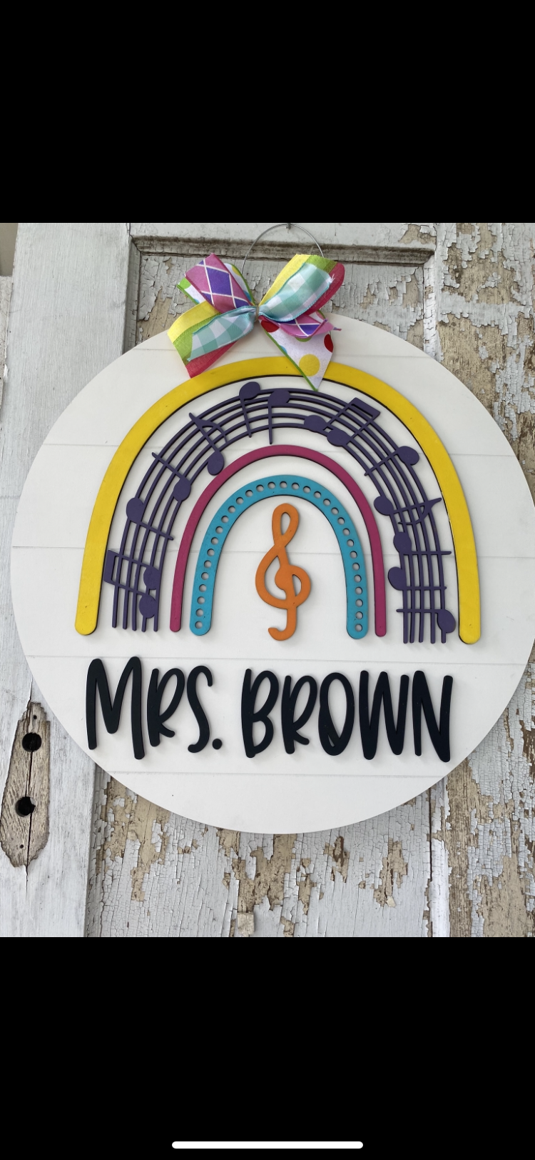 Music Rainbow Door Hanger