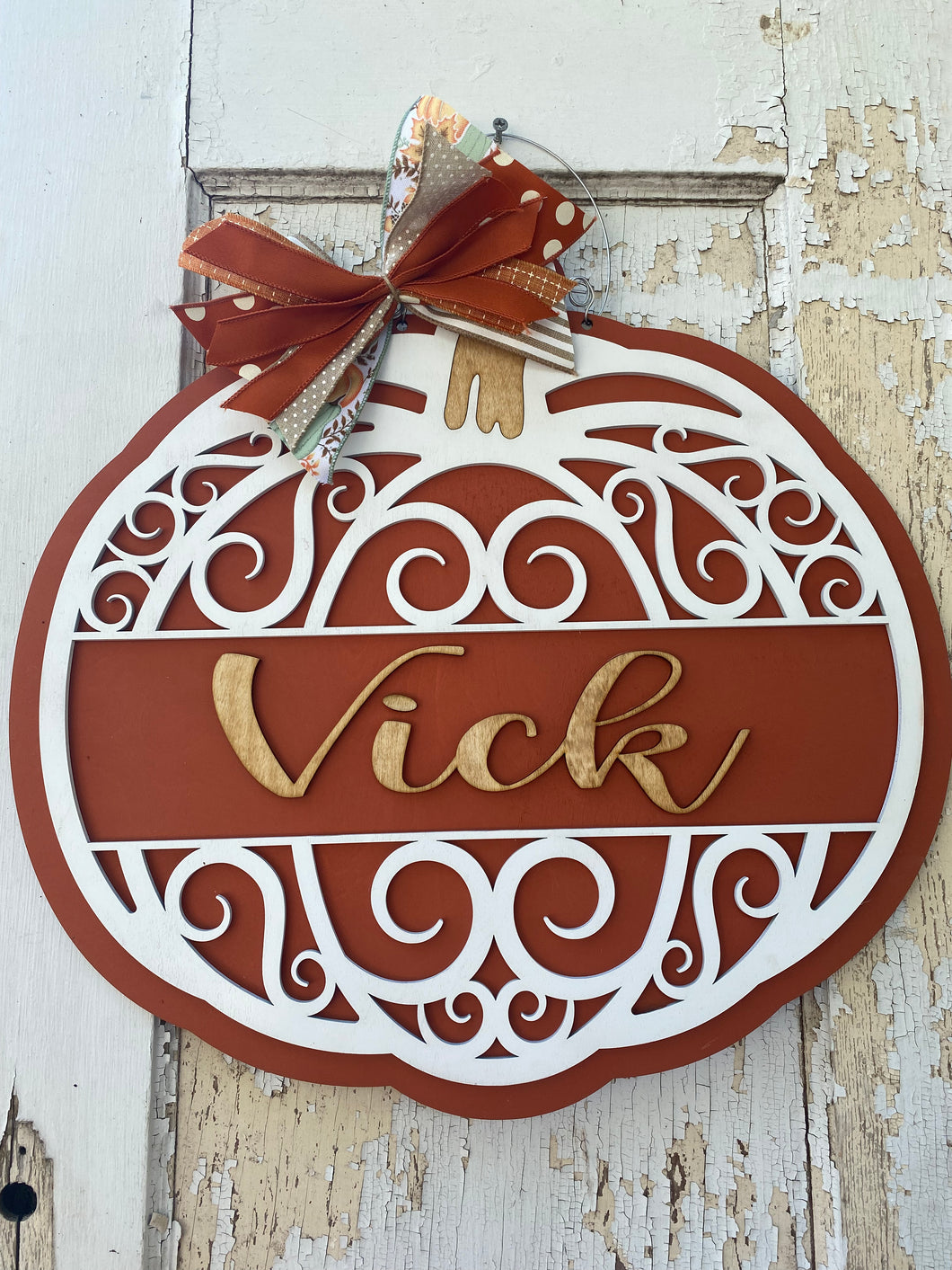 Personalized Pumpkin Door Hanger