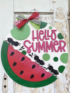 Hello Summer Watermelon Door Hanger