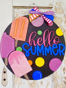 Hello Summer Popsicle Door Hanger
