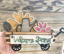 Load image into Gallery viewer, Welcome Spring Wood Wagon Insert, Interchangeable
