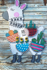 Llama Door Hanger Interchangeable