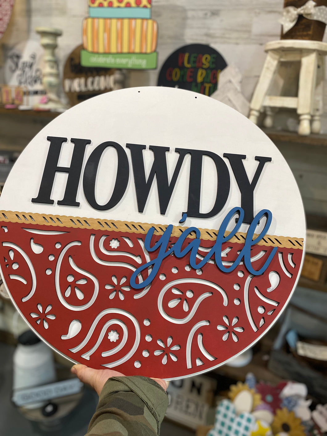 Howdy Western Door Hanger