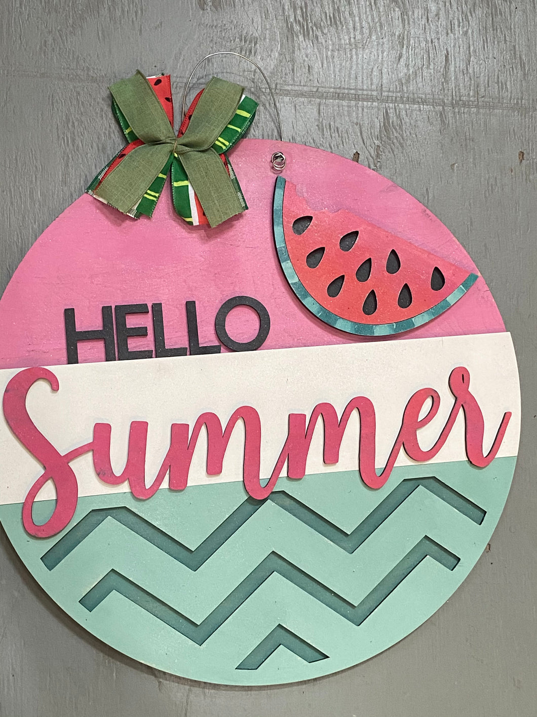 Hello Summer Watermelon Door Hanger