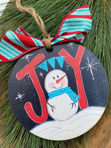 Joy Snowman Ornament