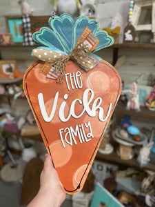 Carrot Door Hanger, Personalized, Easter