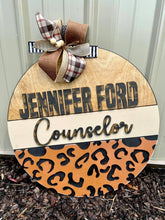 Load image into Gallery viewer, Leopard Personalized Door Hanger
