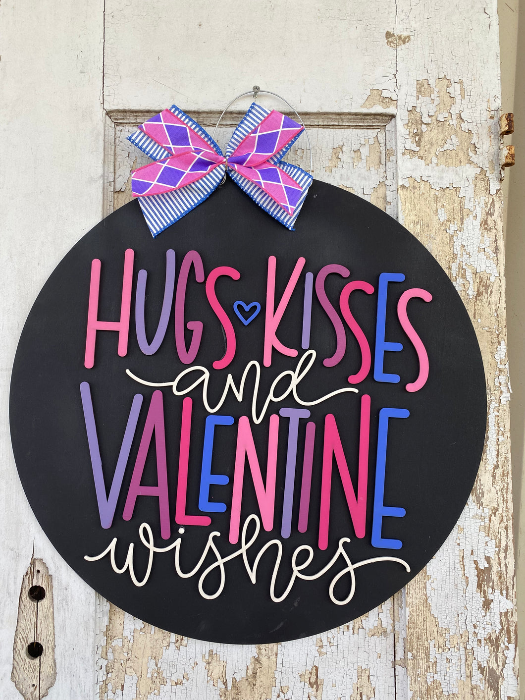 Valentine Door hanger, Valentine Wishes, Valentine decor, wood sign