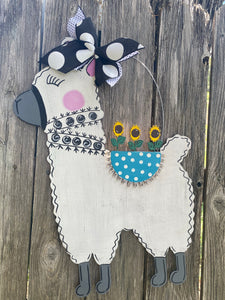 Llama Door Hanger Interchangeable