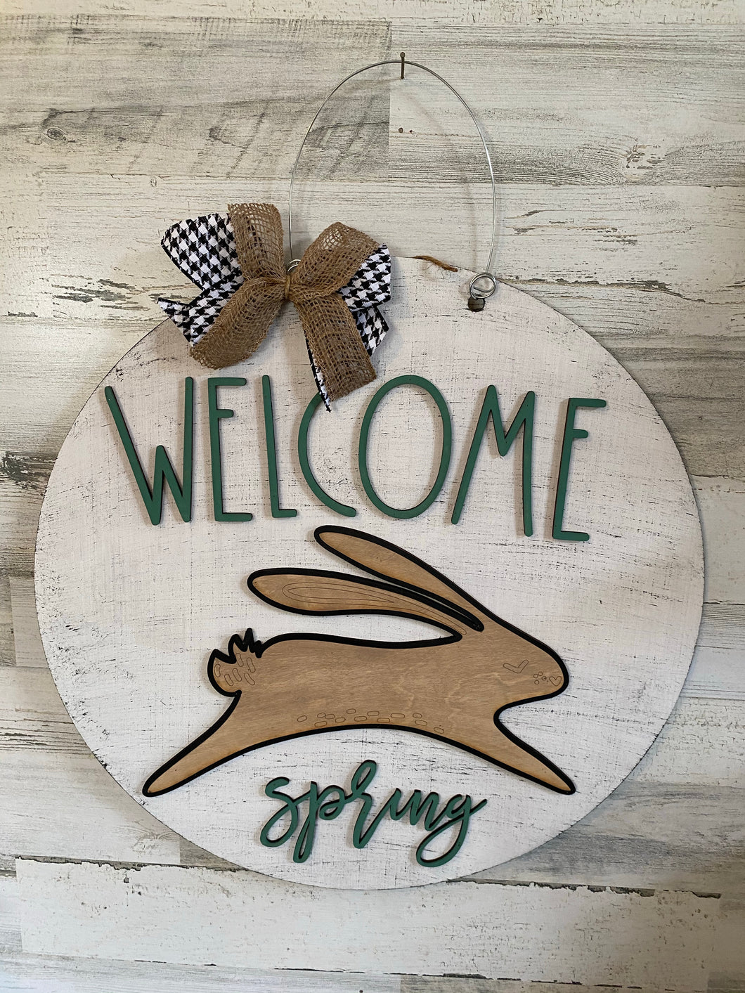 Welcome Spring Farmhouse style Door Hanger